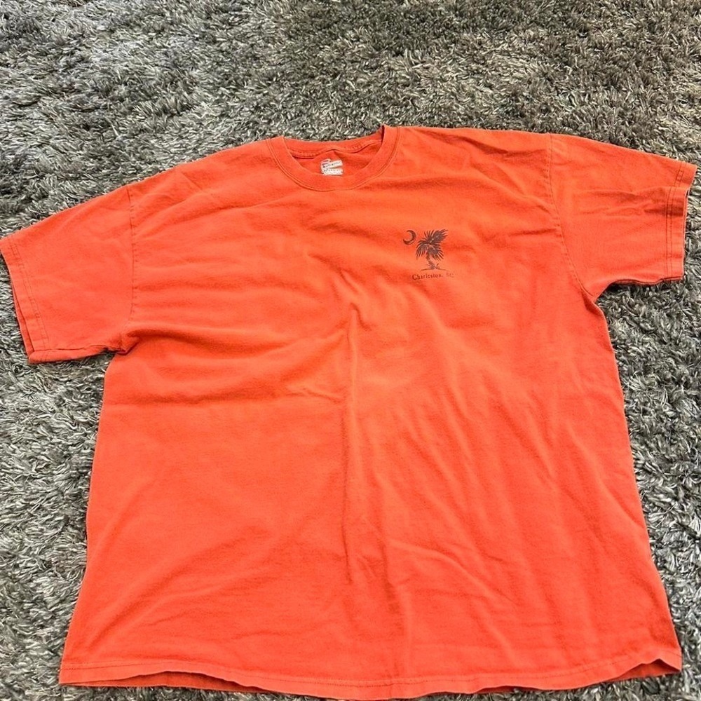 Hanes Charleston South Carolina SC Palmetto Moon Orange Graphic T-Shirt 2XL